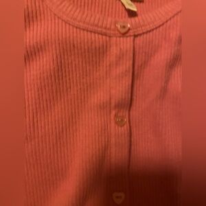Belle Du Jour Pink Knit Top with Heart Buttons